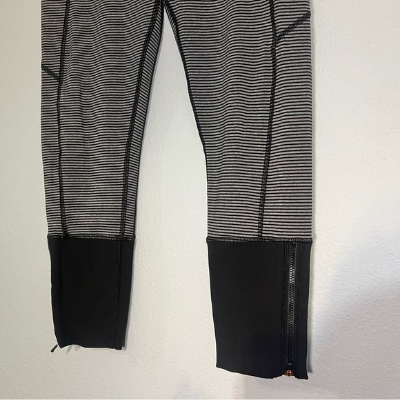 Lululemon Rebel Runner Crop Mini Pop Stripe Heathered Slate Black Size 8 - Picture 11 of 16